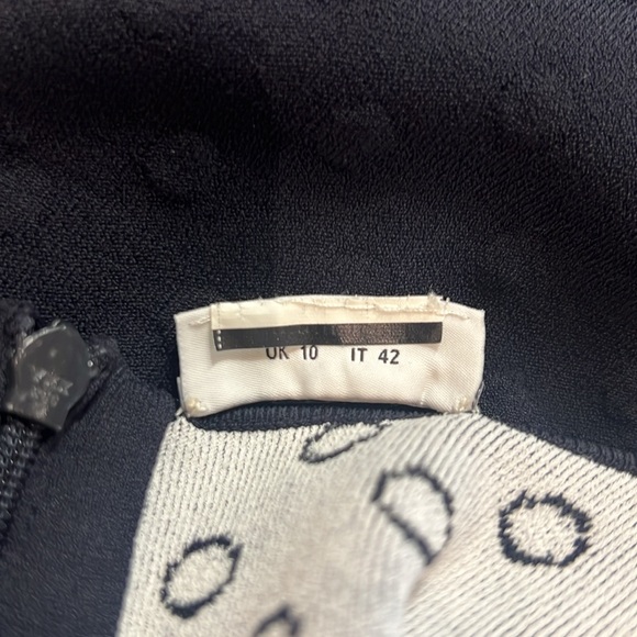 Akris Punto Short Sleeve Navy Dot Jacquard Scuba Fit and Flare Dress - Picture 11 of 15